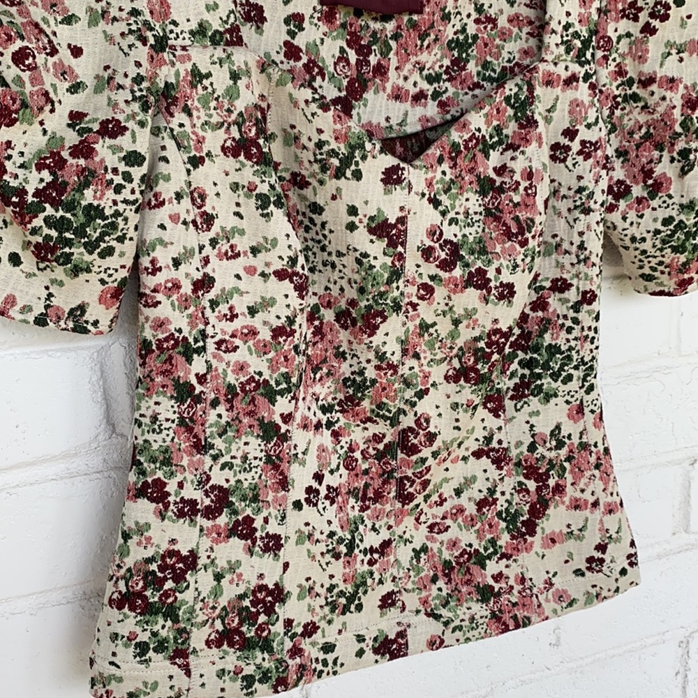 Anthropologie Floral Blouse - Pink and Green - Picture 3 of 12